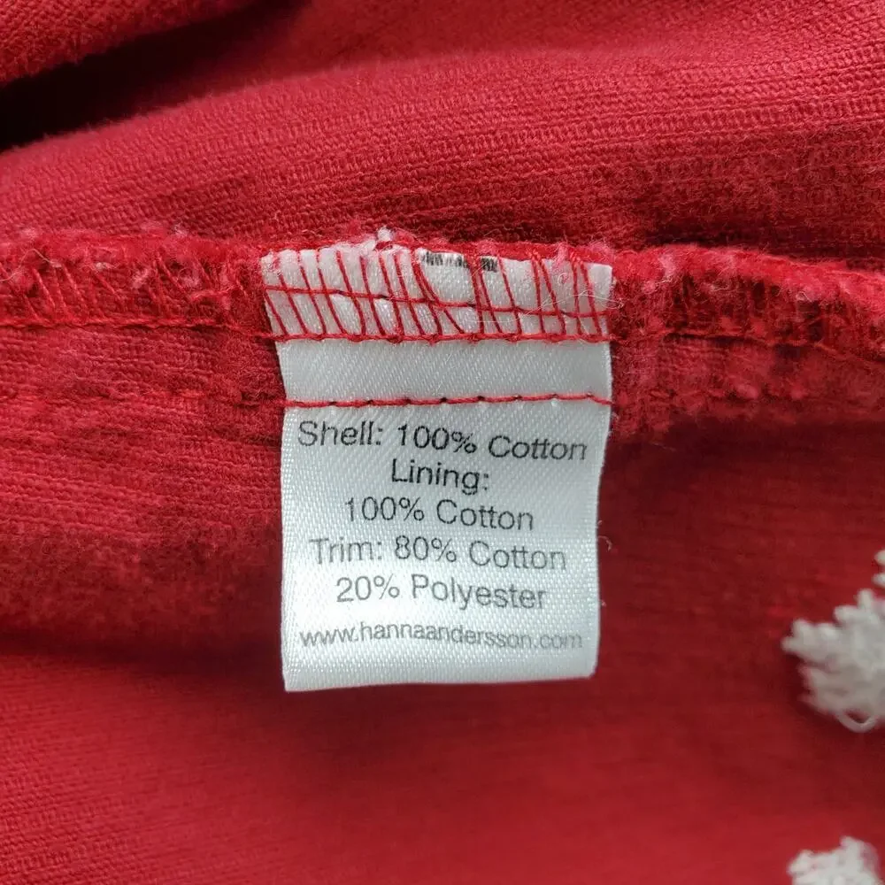 Hanna Andersson Toddler Girl Red Corduroy Embroidered Snowflake Dress Size 80